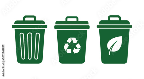 Green Recycling Trash Bins For Eco Friendly Concepts
