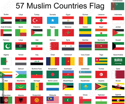 57 Muslim Countries Flags Collection with Names for Educational and Global Reference vector Free Download 57 Muslim Countries Flags Collection with Names for Educational and Global Reference vector - GFXLoad