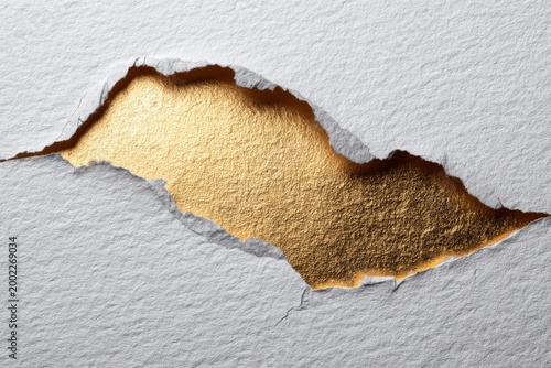 Torn Paper Reveal Gold Foil Luxury Background