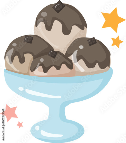 pastel ice cream chocolate flat style