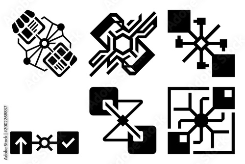 Viral outreach megaphone icon set
