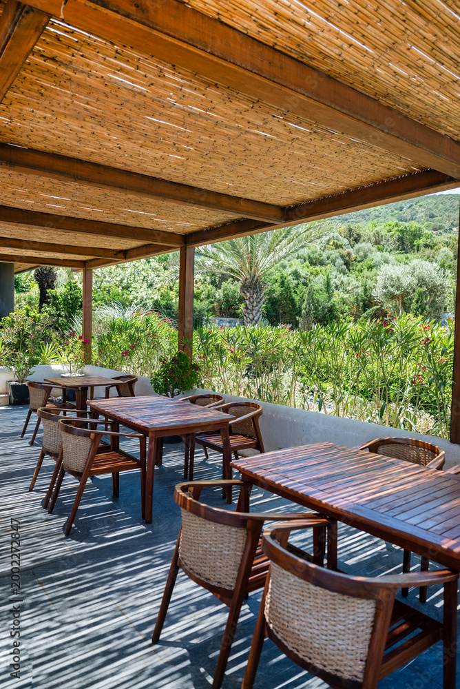Fototapeta premium Sea outdoor restaurant above the sea 