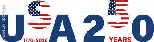 USA 250th Anniversary Semiquincentennial Celebration 1776-2026 Patriotic Logo