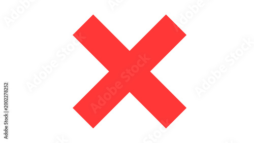 Photos Red x symbol for incorrect or forbidden with white background primary color grap