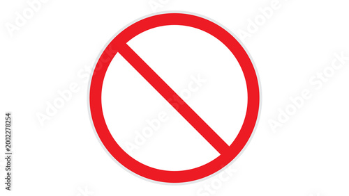 Free Download Red prohibition sign with diagonal line not allowed crossed out prohibition forbidden restriction negative isolated communication prohibited geometric minimalist attention - GFXLoad