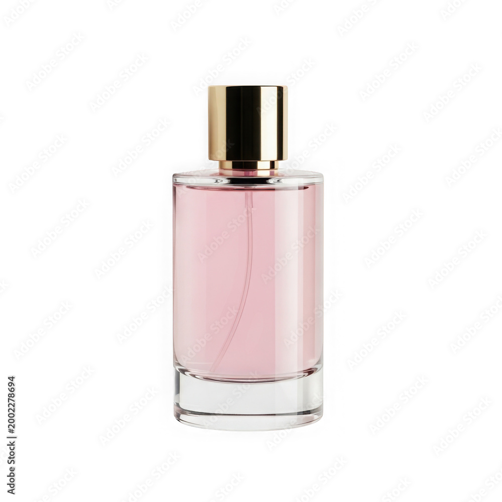 Naklejka premium Elegant pink perfume bottle luxurious fragrance