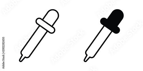 Fényképezés Eye dropper icon line and flat vector collection for ui, ux designs