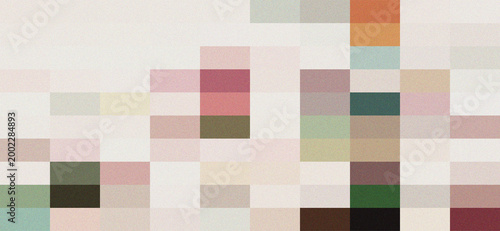 Abstract Geometric Pixel Art Background with Grainy Texture and Minimalist Pastel Color Palette for Digital Design