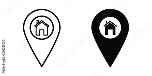 Free Download Home location icon line and flat vector collection for ui, ux designs - GFXLoad