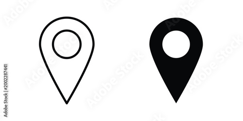 Quadro em tela Navigation pin icon line and flat vector collection for ui, ux designs