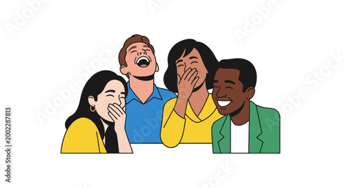 Diverse group of people sharing laughter.