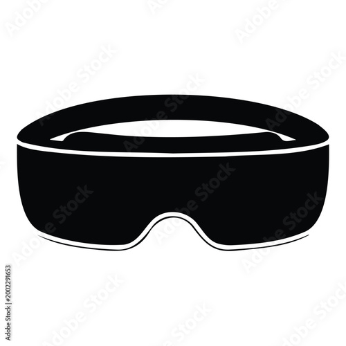Smart vr headset device for immersive virtual reality experience vector black silhouette icon.