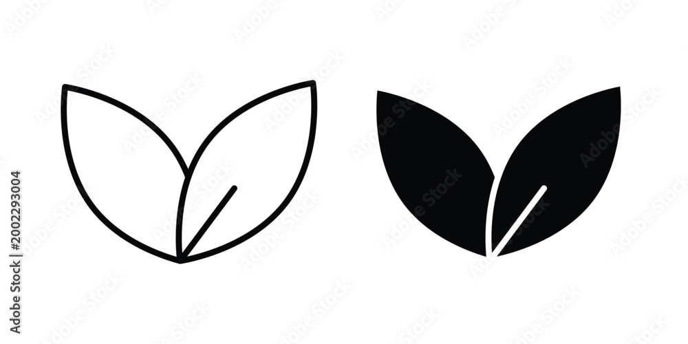 Fototapeta premium Vegan icon line and flat vector collection for ui, ux designs