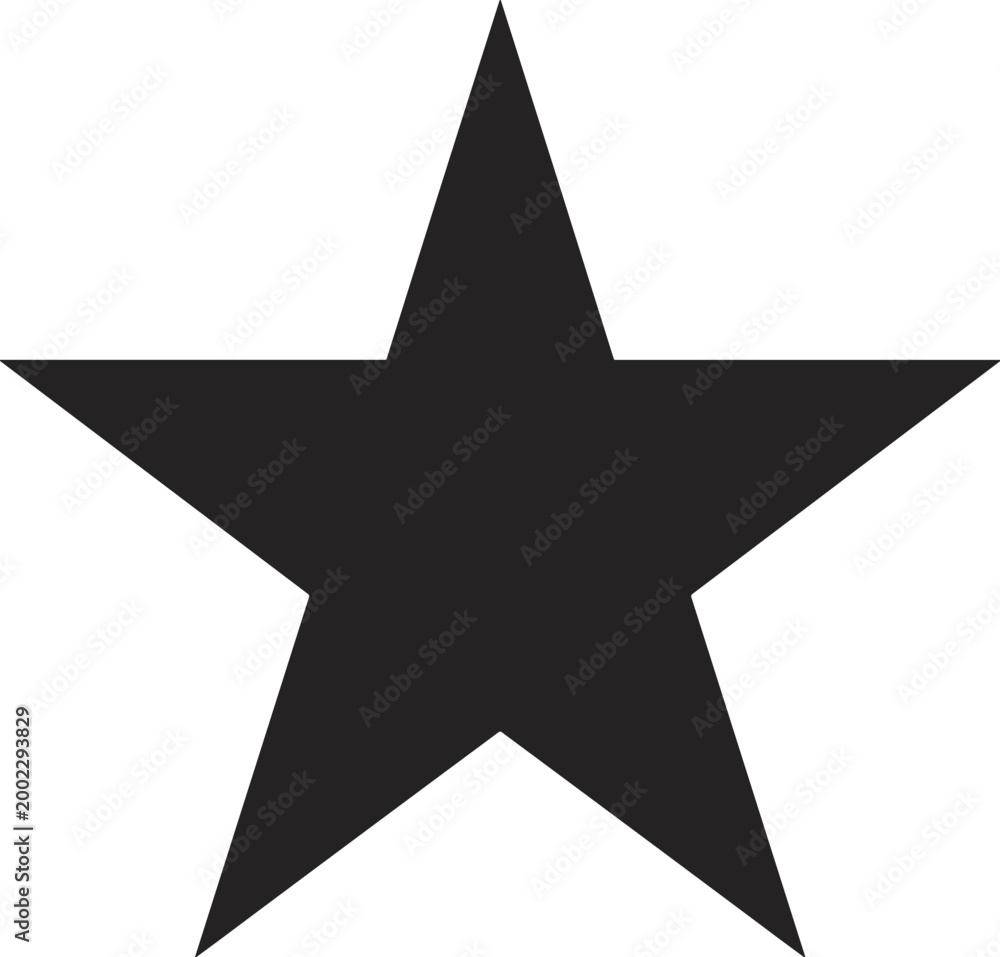 Obraz premium Solid Black Five Pointed Star Icon symbol shape