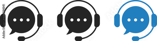 Customer service support icon pack, call center operator and technical help symbols, service agent graphics,
