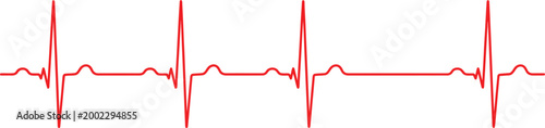Red heart beat line icon Vector