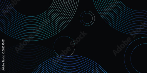 Abstract dark blue geometric background with elegant glowing circular lines and tech elements. Futuristic professional design perfect for cyber security branding and digital interfaces.