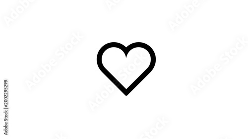 A basic yet elegant black outline icon of a heart, universally recognized as a symbol of love and affection.