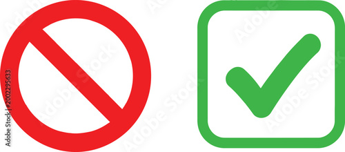 Yes and no icon set Vector