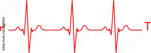 Red heart beat pulse Vector