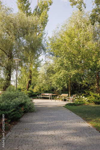 a beautiful park for romantic walks surrounded by trees and flowers