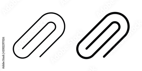 Clip icon clipart and line art versions on white background