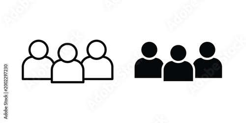 Community icon clipart and line art versions on white background