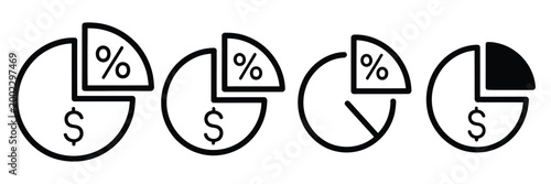 Dividend icon concept, financial profit distribution symbols, investment earnings graphics, stock market income and payout elements, passive income indicators,
