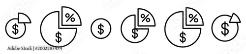 Dividend payout icon concept, stock market profit distribution symbols, investment earnings and income graphics, shareholder return indicators, financial growth elements,