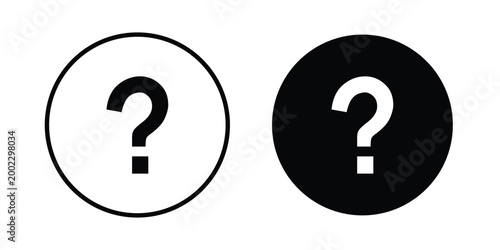 Doubts button icon clipart and line art versions on white background