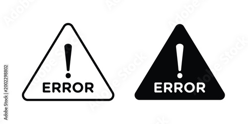 Error icon clipart and line art versions on white background