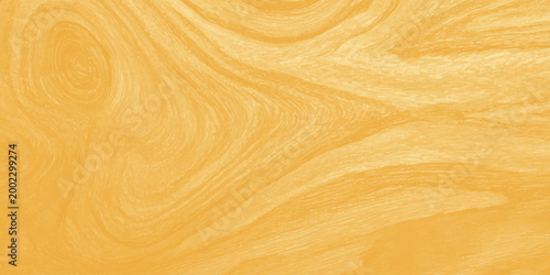 A natural brown wood grain texture showcases a detailed hardwood plank pattern on an organic timber board surface for interior design backgrounds. Abstract golden yellow liquid marble texture