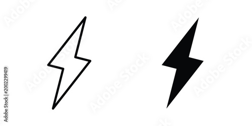Obraz na płótnie Flash icon clipart and line art versions on white background