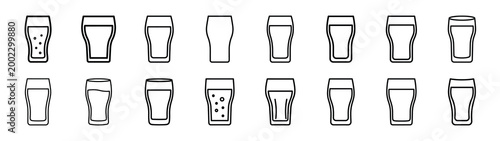 cola glass fast food silhouette icon set