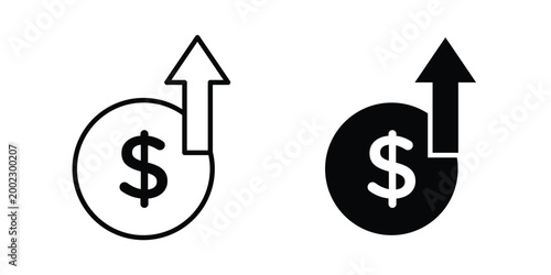 high cost icon clipart and line art versions on white background