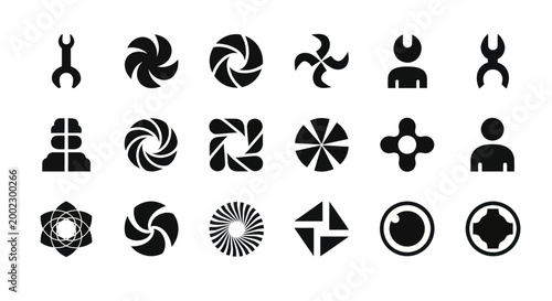 Abstract geometric icon set
