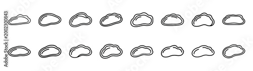 omelette fast food silhouette icon set