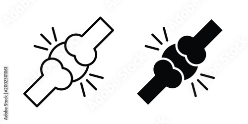 Joint icon clipart and line art versions on white background
