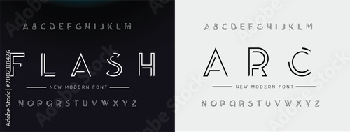 FLASH ARC Abstract minimal modern alphabet fonts. Typography minimal urban digital neon electric future creative logo font. vector illustration