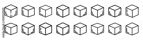 sugar cube fast food silhouette icon set