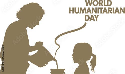 World Humanitarian Day Silhouette of Giving Aid humanitarian aid