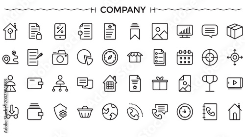 Corporate Identity Icons Set for Business Branding Marketing and Data Analytics