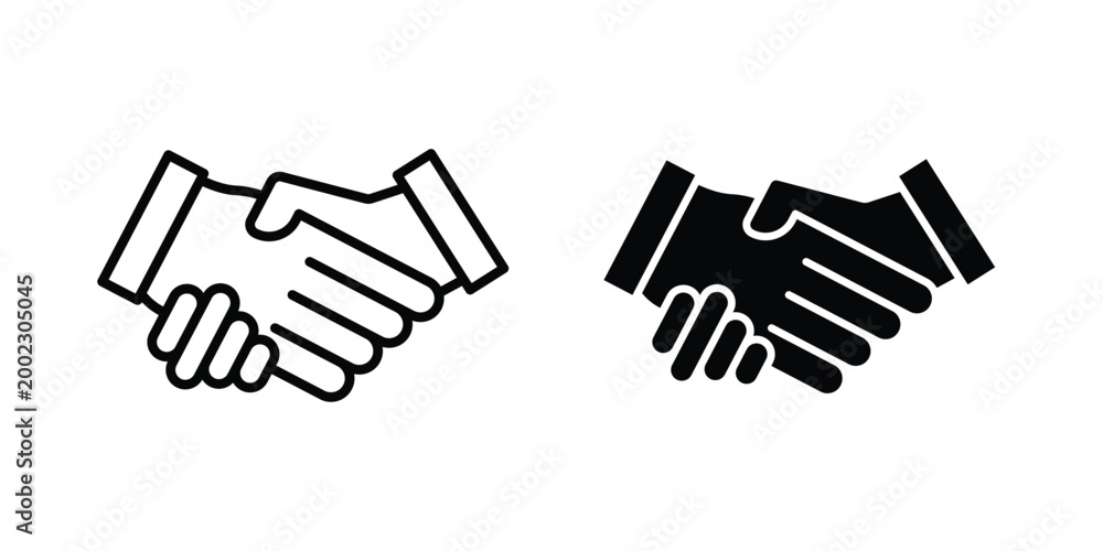 Fototapeta premium Partner icon clipart and line art versions on white background