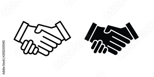 Partner icon clipart and line art versions on white background