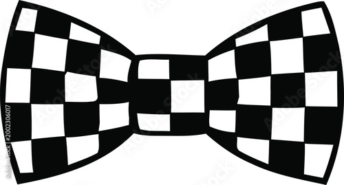 Checkered bow tie silhouette a stylish and classic fashion accessory illustration