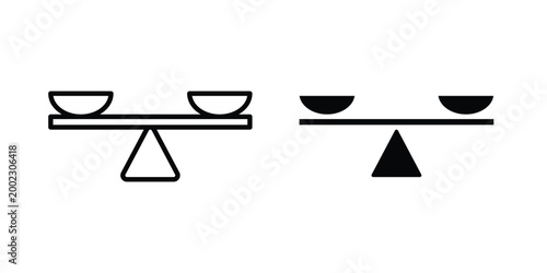 Scale icon clipart and line art versions on white background