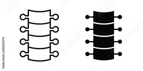 Spine icon clipart and line art versions on white background