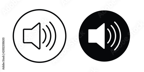 Cuadro en lienzo volume button icon clipart and line art versions on white background