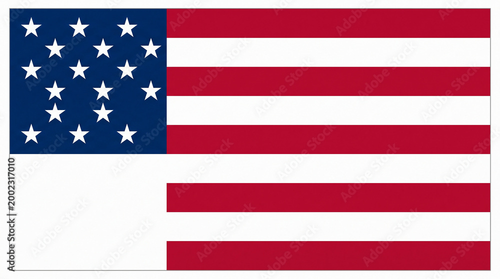 Fototapeta premium American Flag: A patriotic depiction of the American flag, showcasing its iconic design with red and white stripes and a field of stars.