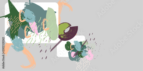 Art Painting Elegant natural pastel muted pale calm tones card geometric template background. Collection of romantic abstraction